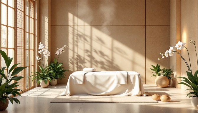Calm home spa and resting environment
